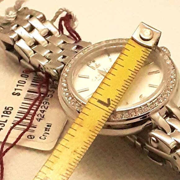 New silver tone watch with crystals - Picture 7 of 12